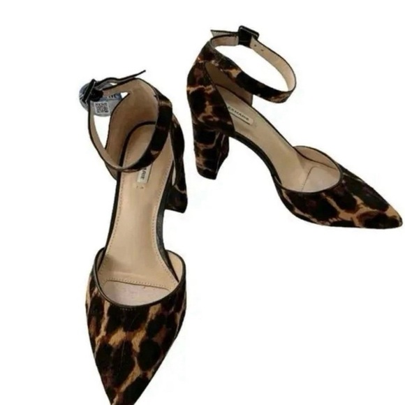Alex Marie Women’s Leopard Print Ankle Strap Block Heel Sandals Shoes - Picture 5 of 12